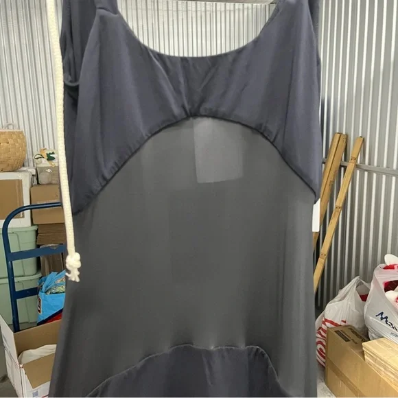 NWT Helsa Maxi Dress Black Sheer Knit Curve Wedding Guest size M
